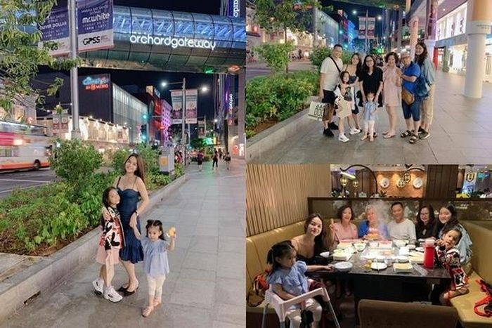Phạm Quỳnh Anh đăng tải hình ảnh đưa cả gia đình đi du lịch đến Singapore. Cô chia sẻ cảm xúc và không quên gửi lời chúc mừng sinh nhật cho ông ngoại của các con: “Chuyến du lịch mùa hè của các em cùng với gia đình. Dù có hơi muộn nhưng mẹ đã hứa là sẽ làm, có còn hơn không các em nhỉ? Vui nhất chuyến đi này là bữa tối mừng sinh nhật bất ngờ cho ông ngoại. Ông đúng là ông ngoại của gia đình khi mà từ A đến Z không bao giờ ngại việc gì, lúc nào cũng tận tình chăm lo chu đáo cho cả nhà. Gia đình chúc ông luôn đẹp trai, khỏe mạnh để không chỉ ẵm cháu, trông cháu hộ con mà còn cõng bà ngại đi chu du khắp nơi trên thế giới. Yêu cả gia đình mình”. 
