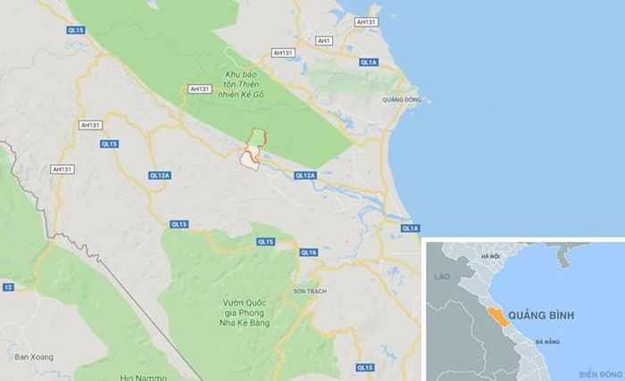 Xã Phong Hóa, Tuyên Hóa, Quảng Bình. Ảnh: Google Maps.