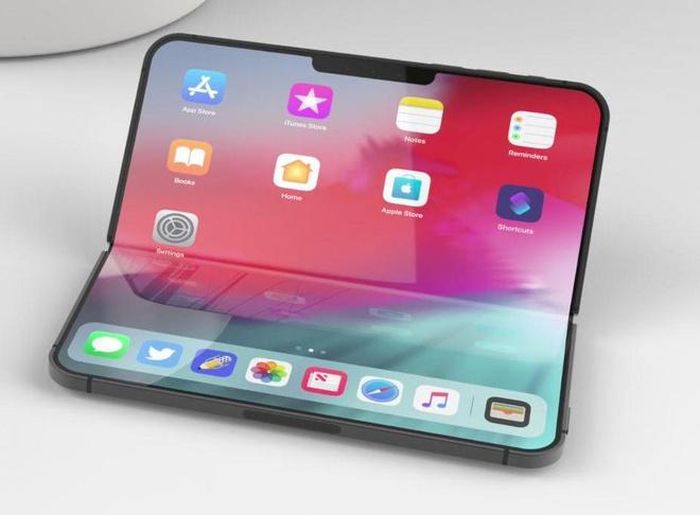 Ý tưởng iPhone màn hình gập giống Galaxy Fold. Ảnh: EverythingApplePro.