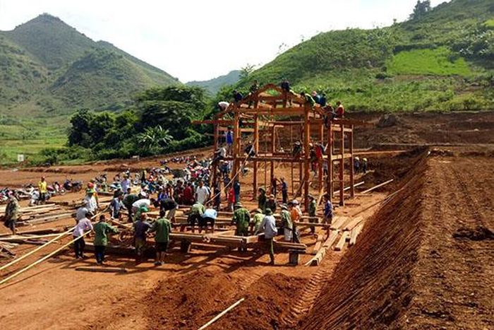 Cán bộ, chiến sỹ Ban CHQS huyện Mộc Châu tham gia