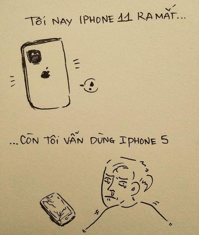 Nỗi buồn của "dân nghiện iPhone" là trong khi người ta sốt sắng "săn" máy mới, mình lại đang dùng đời máy cũ cách đây nhiều năm. Ảnh: Cao thủ.