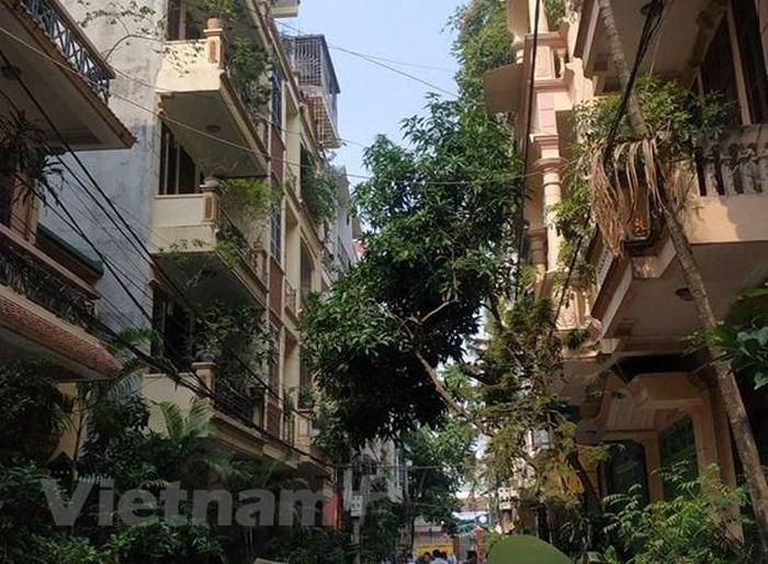 Dãy nhà nơi xảy ra sự việc. (Ảnh: Sơn Bách/Vietnam+)