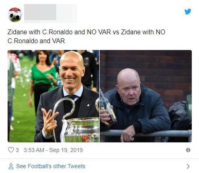 Zidane khi có C.Ronaldo và không có VAR vs Zidane khi không có C.Ronaldo và có VAR