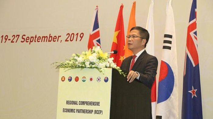 Bộ trưởng Bộ Công Thương Trần Tuấn Anh phát biểu tại Lễ khai mạc phiên đàm phán. Nguồn: Moit.gov.vn
