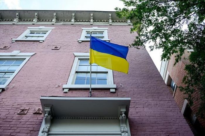 Đại sứ quán Ukraine tại Washington, Mỹ, ảnh chụp hôm 23/9. Ảnh Reuters