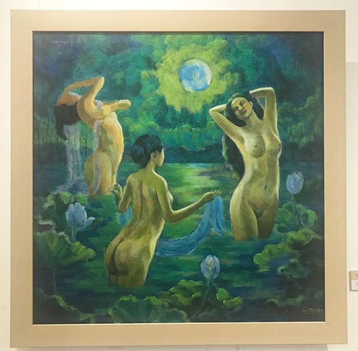 Tác phẩm ''Tắm trắng'' của họa sĩ Trịnh Minh Hướng