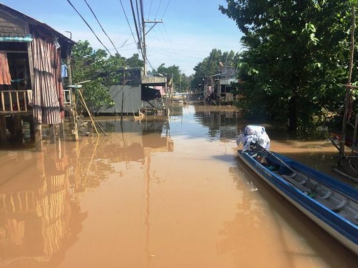 Mùa nước nổi, những căn nhà sàn trở thành nhà nổi là nét riêng ở An Giang.