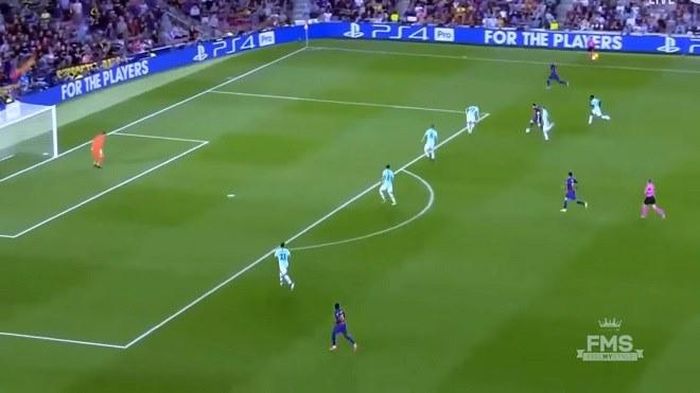 Tình huống Messi đi bóng qua 4 hậu vệ của Inter