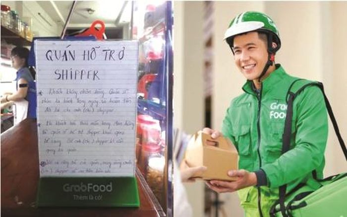 Những nhân viên Grab kiêm shipper