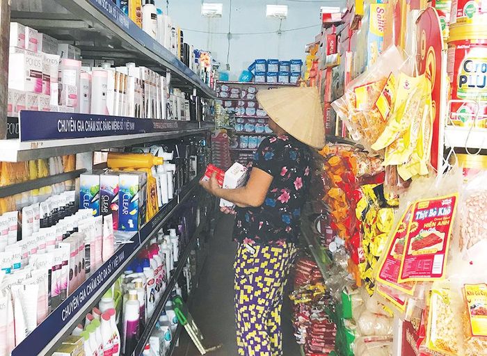 Các cửa hàng tạp hóa ở khu Hà Biên, xã Võ Miếu huyện Thanh Sơn với đa dạng các mặt hàng dân dụng phục vụ nhu cầu tiêu dùng của nhân dân.