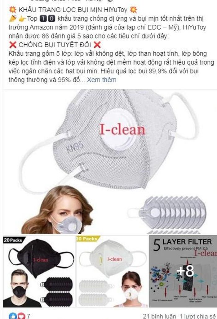 Nhiều trang bán hàng online liên tục cập nhật, chào mời mua khẩu trang chống bụi mịn, hàng nội ngoại đều có, giá cả mỗi nơi mỗi khác