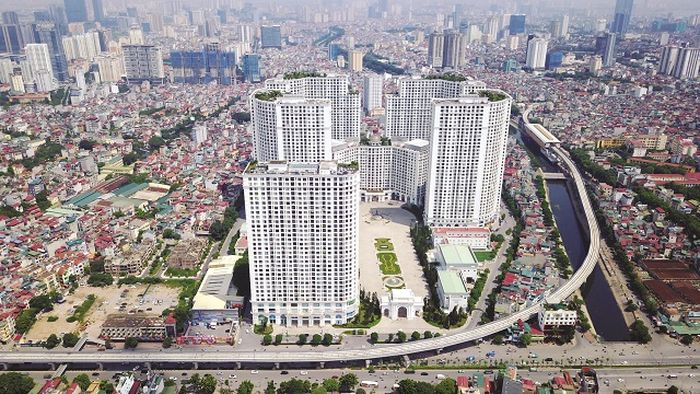  Khu đô thị Royal City, quận Thanh Xuân nhìn từ trên cao.