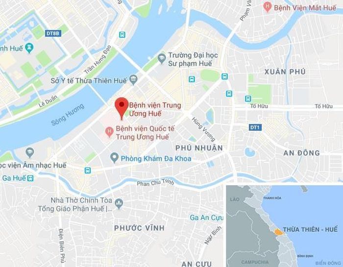 Bệnh viện Trung ương Huế. Ảnh: Google Maps.