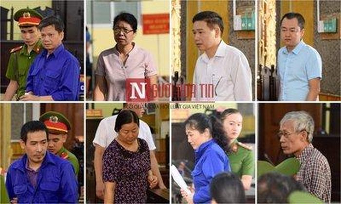 Các bị cáo tại tòa.