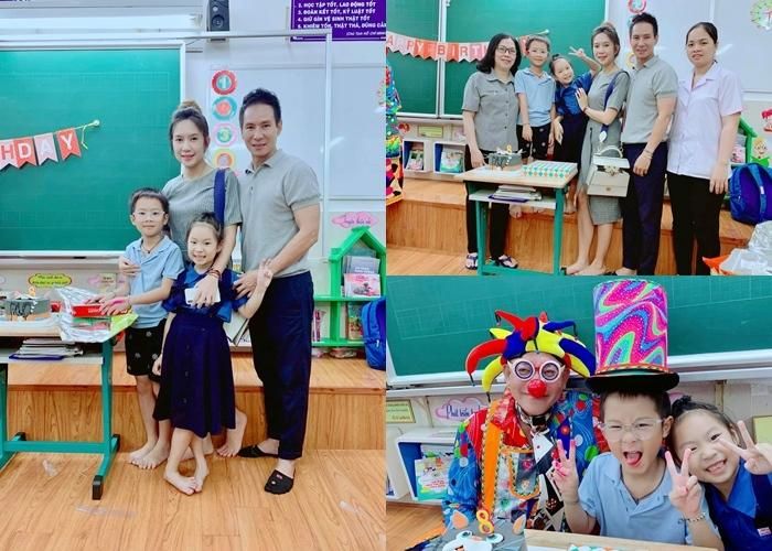 Gia đình Lý Hải - Minh Hà hạnh phúc tổ chức sinh nhật cho con trai lên 8 tuổi ngay tại lớp học.