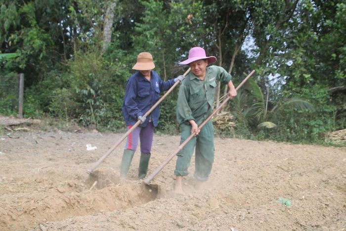 Với sự giúp đỡ của người vợ hiền, mọi việc làm của anh Vinh vẫn như người mắt sáng 