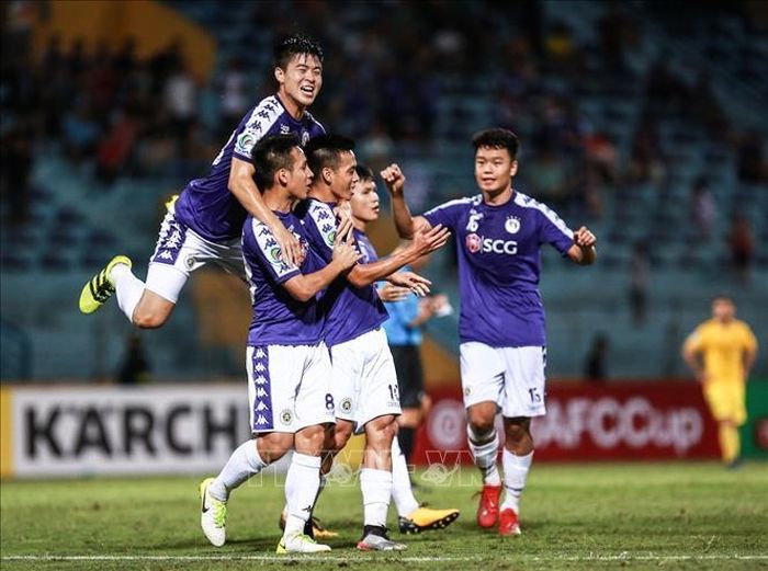 Tâm lý và phong độ của các cầu thủ Hà Nội FC đang rất tốt. Ảnh: TTXVN.