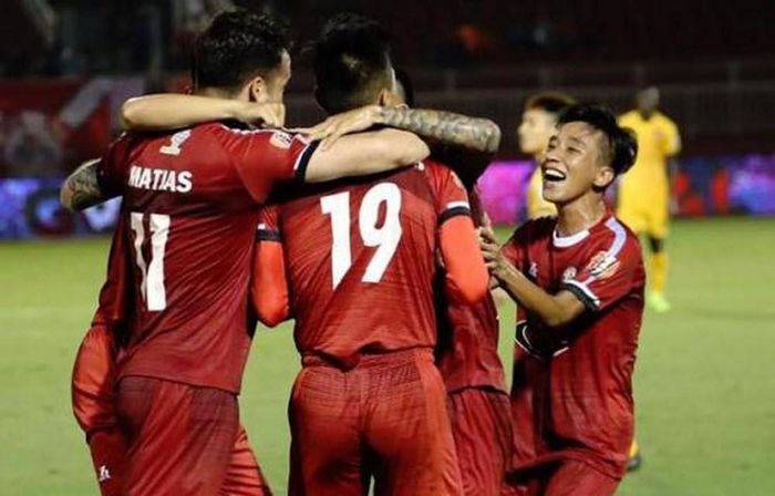 CLB TP Hồ Chí Minh quyết tâm tạo nên bất ngờ trước Hà Nội FC. Ảnh: TTXVN.
