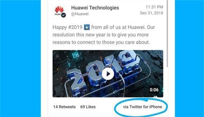 2 nhân viên của Huawei đã bị phạt vì đăng lời chúc mừng năm mới thông qua iPhone