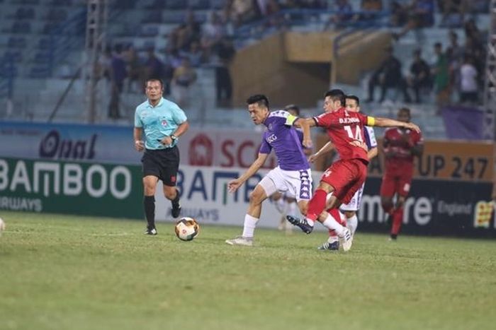 Văn Quyết đã ghi bàn ấn định tỷ số 3-0 cho Hà Nội FC. Ảnh: CTV.