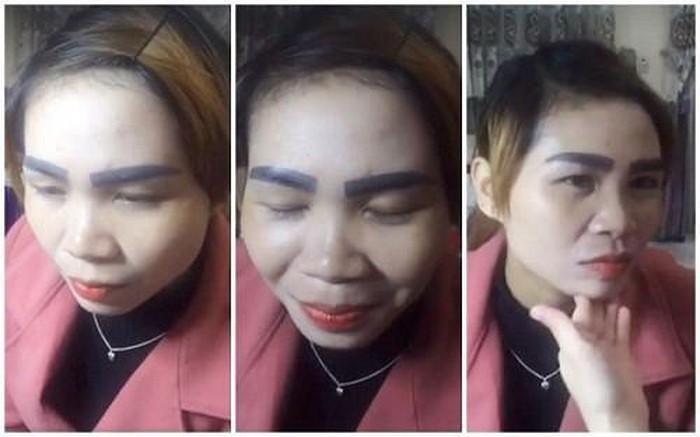 Cô gái sang tận Lào để xăm lông mày nhưng thành quả thì khiến nạn nhân "khóc thét".