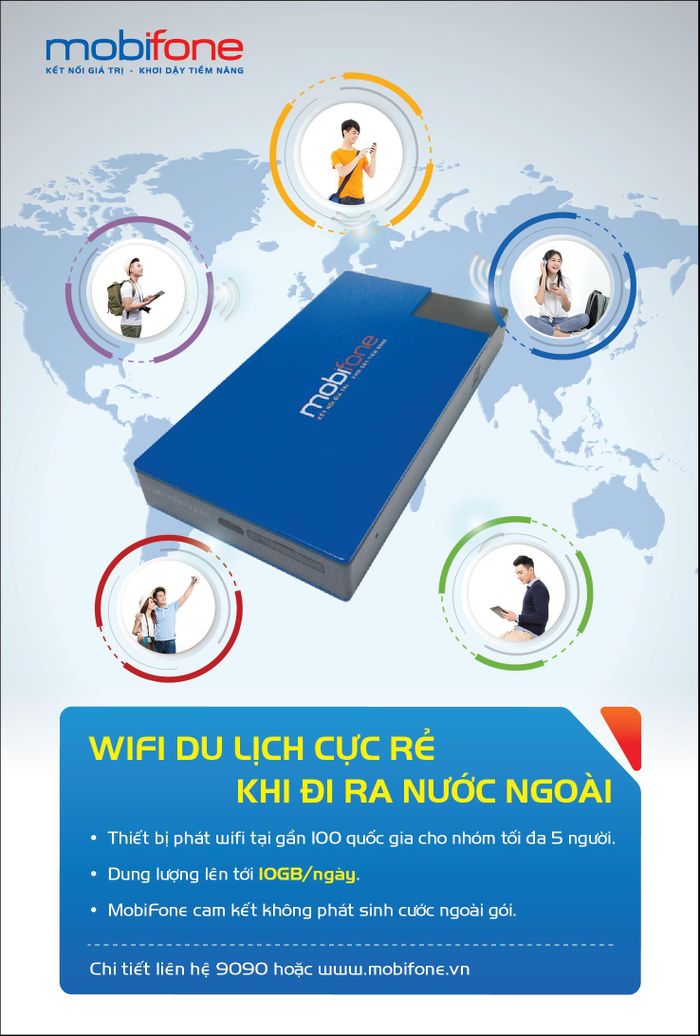 Dịch vụ MobiWifi đang áp dụng cho gần 100 quốc gia