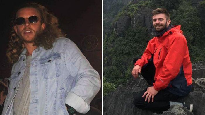 Alistair Raddon (trái) và Danny Maggs đang lặn ở bờ biển Whitsundays, Australia thì bị cá mập tấn công. Ảnh: Facebook.