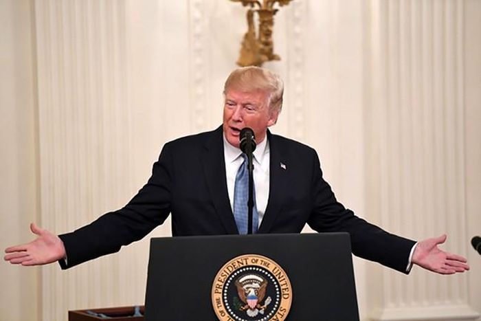 Tổng thống Trump kêu gọi đảng Cộng hòa ủng hộ mình trong bối cảnh cuộc điều tra luận tội ông ngày càng được ủng hộ. Ảnh: AFP