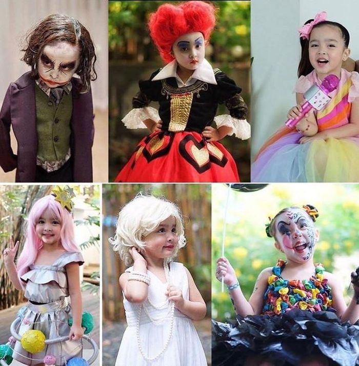 Riêng cô bé Zia liên tục hóa thân thành các nhân vật khác nhau như Joker, nữ hoàng tóc đỏ trong Alice ở xứ sở thần tiên, Marilyn Monroe và chú hề quái đản.