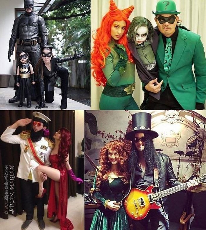 Mùa Halloween năm ngoái, gia đình Marian Rivera và Dingdong Dantes hóa thân thành nhiều nhân vật khác nhau. Trong ảnh, cô bé Zia đã hóa trang thành Joker, nam diễn viên Dingdong là Riddler và vợ vào vai Poison Ivy, là những nhân vật phản diện nổi tiếng. Còn năm nay, Marian Rivera hóa thân thành nàng công chúa tóc xù Brave, trong khi chồng cô trở thành Kẻ độc tài Aladdin.