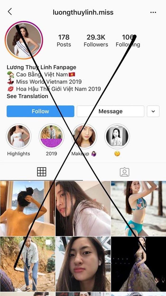  Hoa hậu Lương Thùy Linh thông tin, tài khoản nick instagram @luongthuylinh.miss là giả mạo.