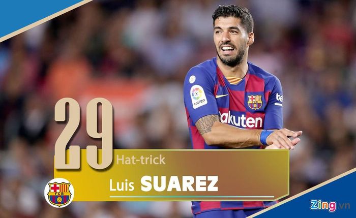 Anh lập hat-trick khi thi đấu cho Ajax (9 lần), Liverpool (6 lần) và Barca (12 lần). Ngoài ra, Suarez có 2 hat-trick cho đội tuyển quốc gia Uruguay.
