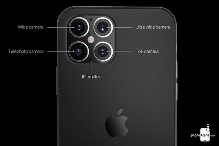 Hệ thống 4 camera sau có thể xuất hiện trên iPhone 12. Ảnh: PhoneArena.