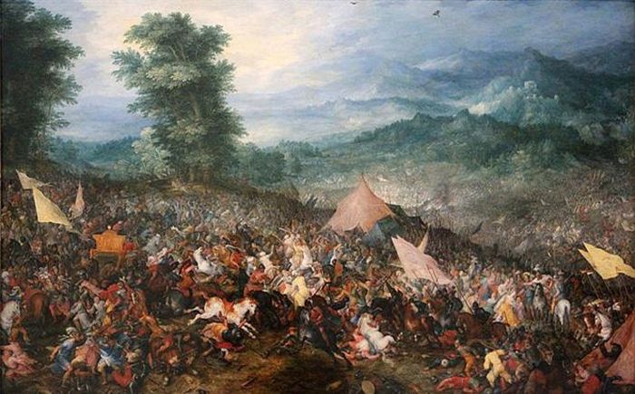 Tranh vẽ trận Gaugamela. Ảnh: History.