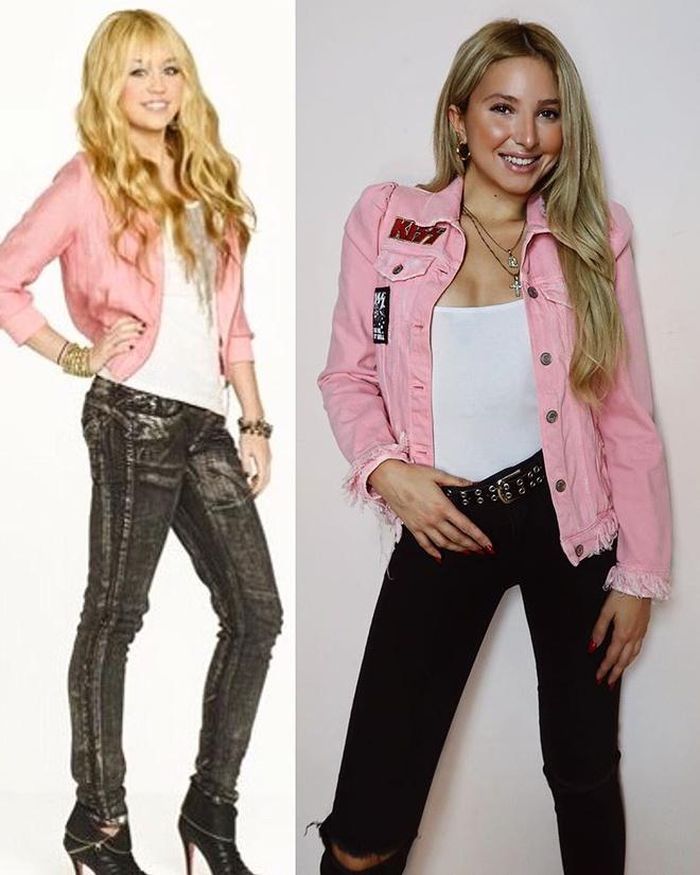 Hannah Montana phiên bản 2019 của Sarah mặc áo khoác denim có stickers cá tính, áo bó sát gợi cảm cùng quần skinny jeans rách gối màu đen. Với gu thời trang đẹp mắt, cô nàng 2 năm liên tiếp đạt giải Người có tầm ảnh hưởng về thời trang ở quê hương mình. Bên cạnh đó, cô cũng được biết đến khi là MC của cuộc thi Miss Universe Malta. 