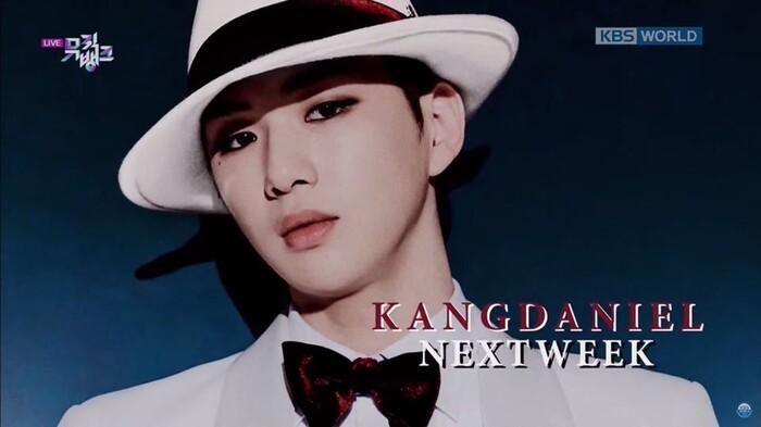 Hình ảnh show Music Bank thông báo cho sự trở lại của Kang Daniel.