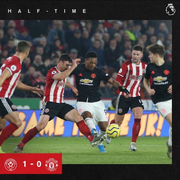 Hiệp 1 khép lại với tỷ số 1-0 nghiêng về Sheffield