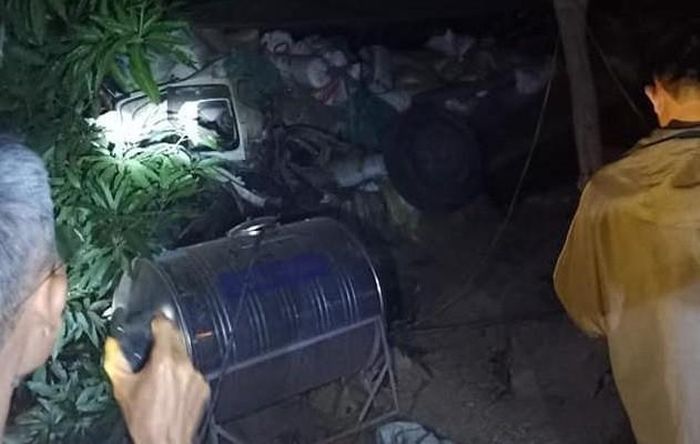 Hiện trường nơi chiếc xe tải gặp nạn (ảnh: MH)