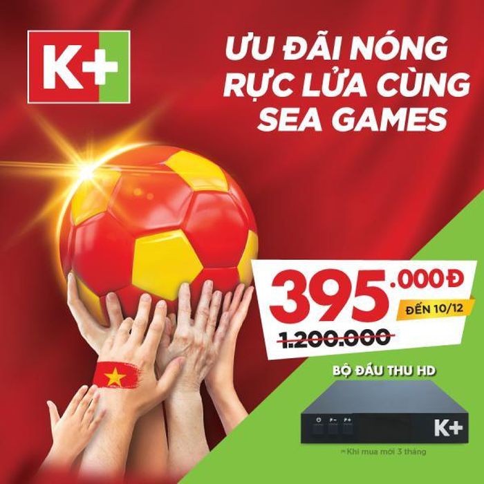 Sát cánh cùng đội tuyển U22 và người hâm mộ Việt Nam, K+ mở gói ưu đãi đặc biệt nhân mùa SEA Games 30.