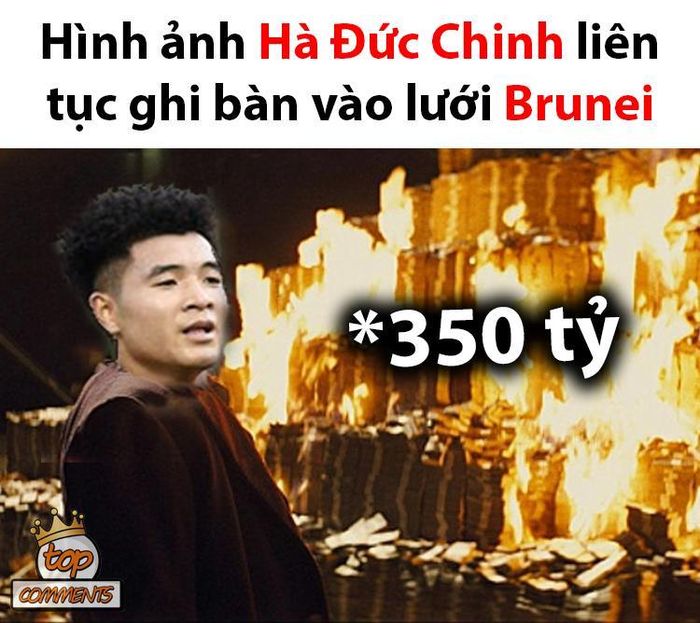 Với 6 bàn thắng được ghi vào lưới đội bạn trong đó có 4 bàn được ghi bởi Hà Đức Chinh, U22 Brunei chỉ biết ngậm ngùi nhìn 350 tỉ bay mất.