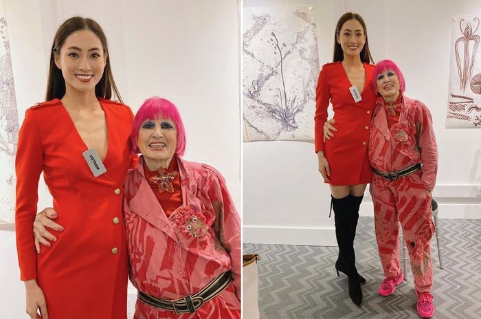  Lương Thùy Linh đã có buổi "fitting đồ" cùng NTK danh giá Zandra Rhodes.