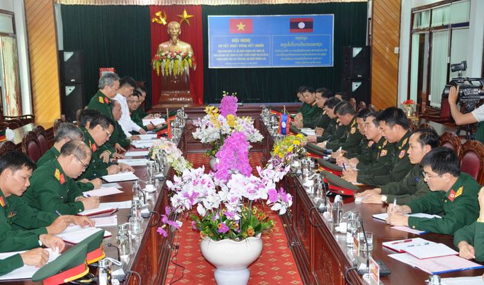 Quang cảnh sơ kết hoạt động kết nghĩa. Ảnh: Vĩnh Hoàng