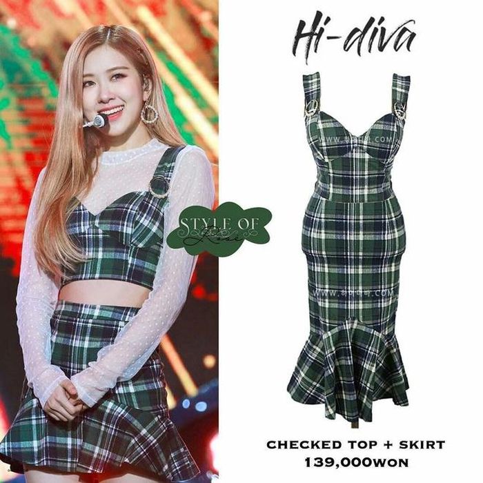 Với chiếc đầm này, thành viên BlackPink vẫn có thể khoe được vòng 60 cm. Tuy nhiên, stylist của cô vẫn muốn mọi thứ đạt đến độ hoàn hảo khi cắt phăng khúc váy dài khoảng 30 cm. Ảnh: @style_of_rosie.