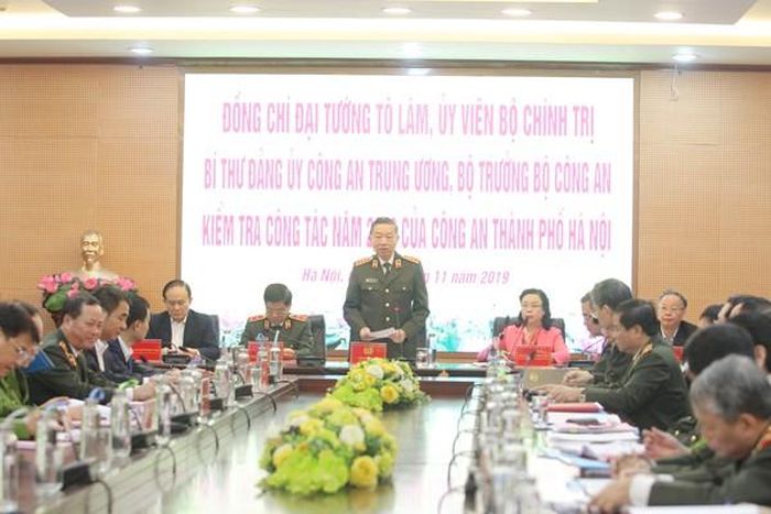 Đại tướng Tô Lâm, Ủy viên Bộ Chính trị, Bí thư Đảng ủy Công an Trung ương, Bộ trưởng Bộ Công an kết luận buổi kiểm tra