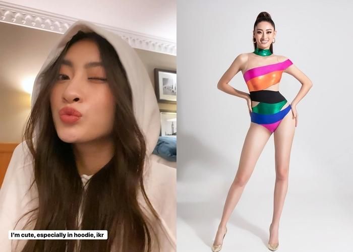 Lương Thùy Linh đăng ảnh selfie dễ thương sau khi tung ra loạt ảnh bikini khoe dáng chuẩn khi vừa lọt Top 10 Model Miss World.