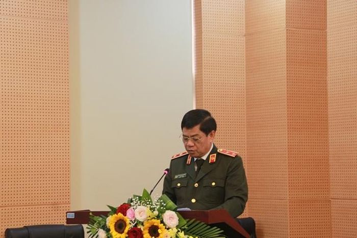 Trung tướng Đoàn Duy Khương phát biểu tại buổi kiểm tra.