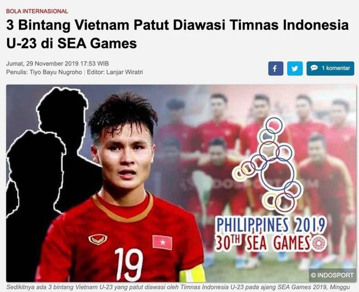 Báo Indonesia chỉ ra 3 cái tên của U22 Việt Nam cần lưu ý.