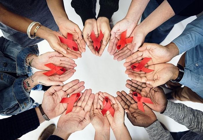 Hoạt động nói không với kì thị người nhiễm HIV. 