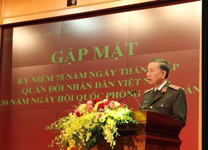 Bộ trưởng Tô Lâm phát biểu tại buổi gặp mặt