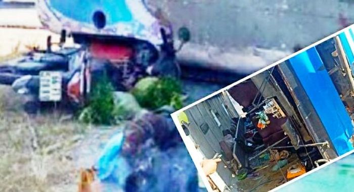 Chiếc chở công nhân hư hỏng sau sự cố, 12 người trên xe bị thương